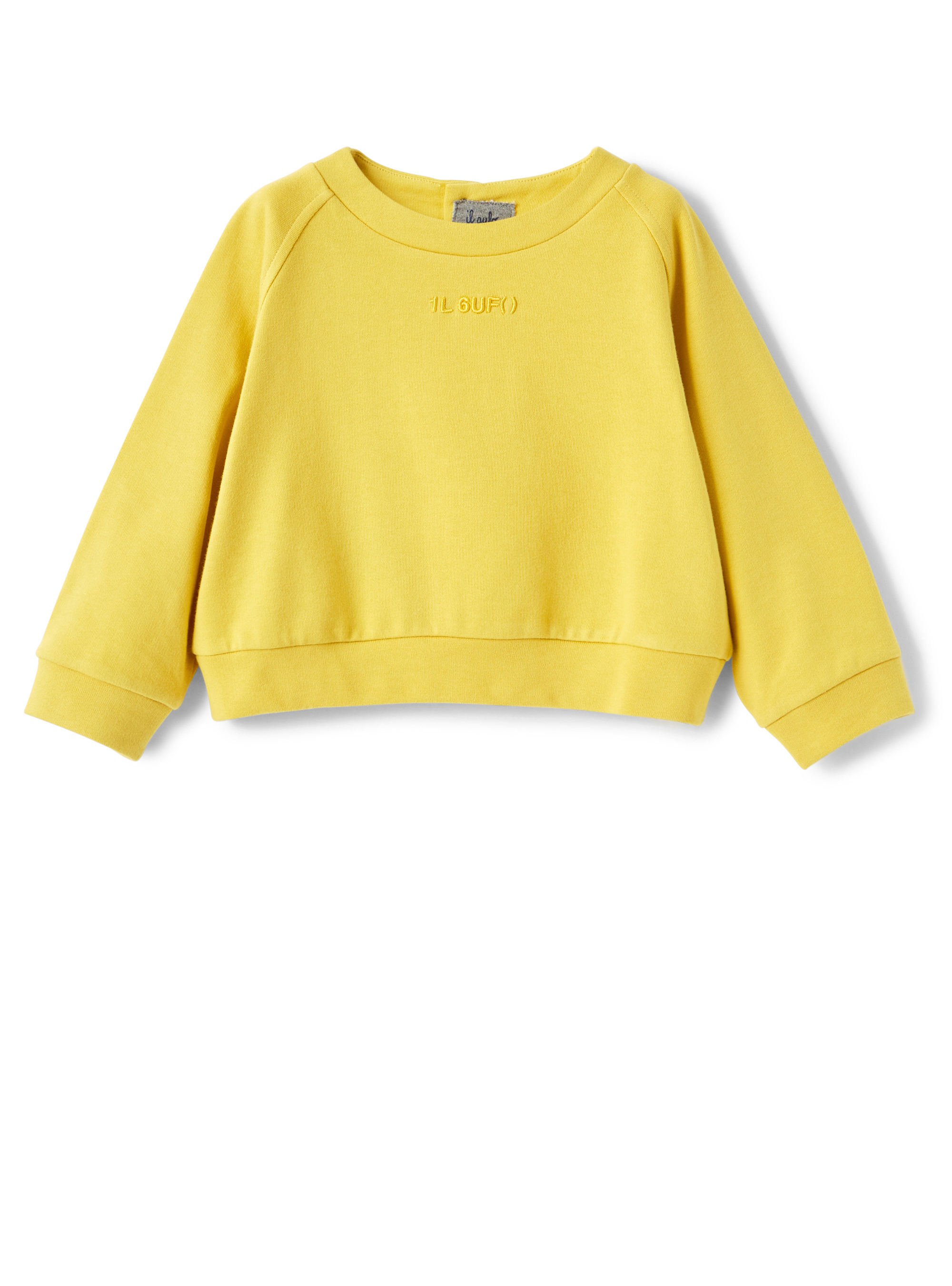 yellow embroidered sweatshirt