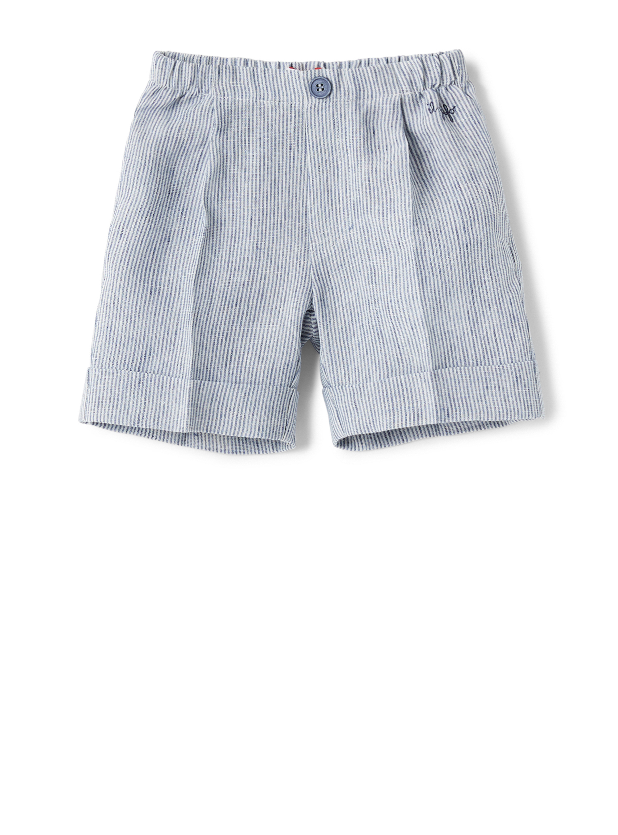 Striped linen Bermuda shorts